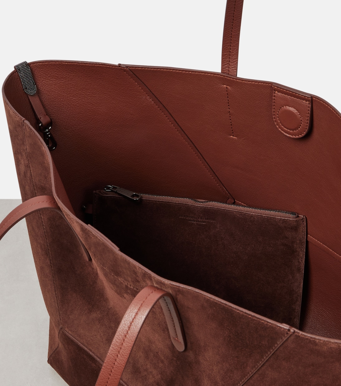 Cabas BC Duo Large en daim | Brunello Cucinelli