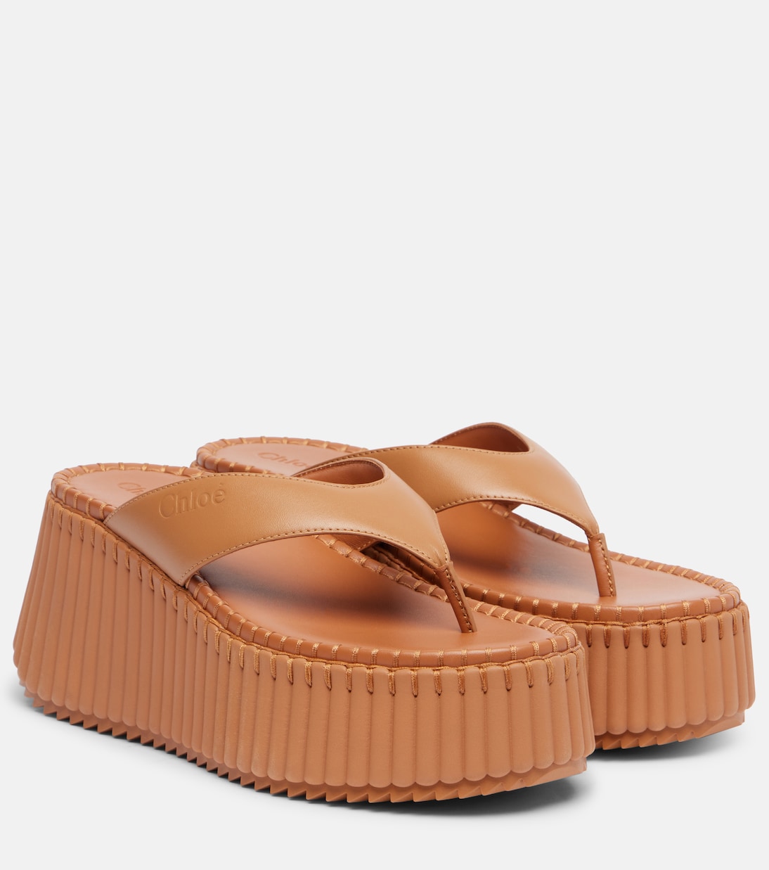 Nama 80 leather platform thong sandals | Chloé