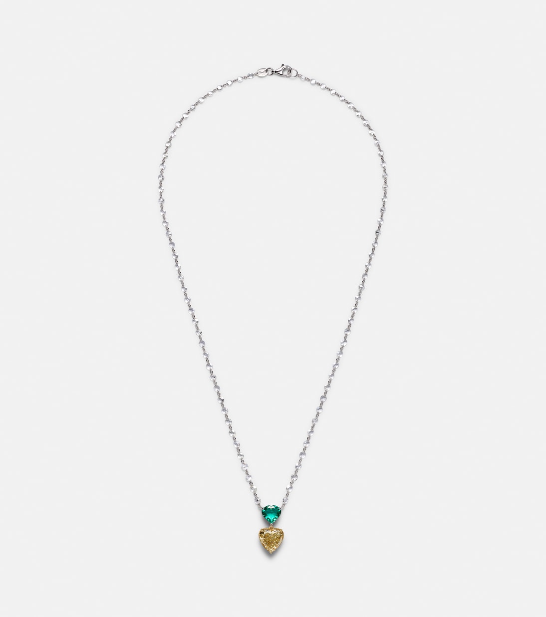 Pendentif en or 18 ct, diamants jaunes et émeraudes | Kamyen