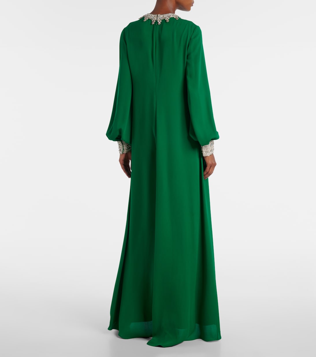Robe longue en soie à ornements | Valentino