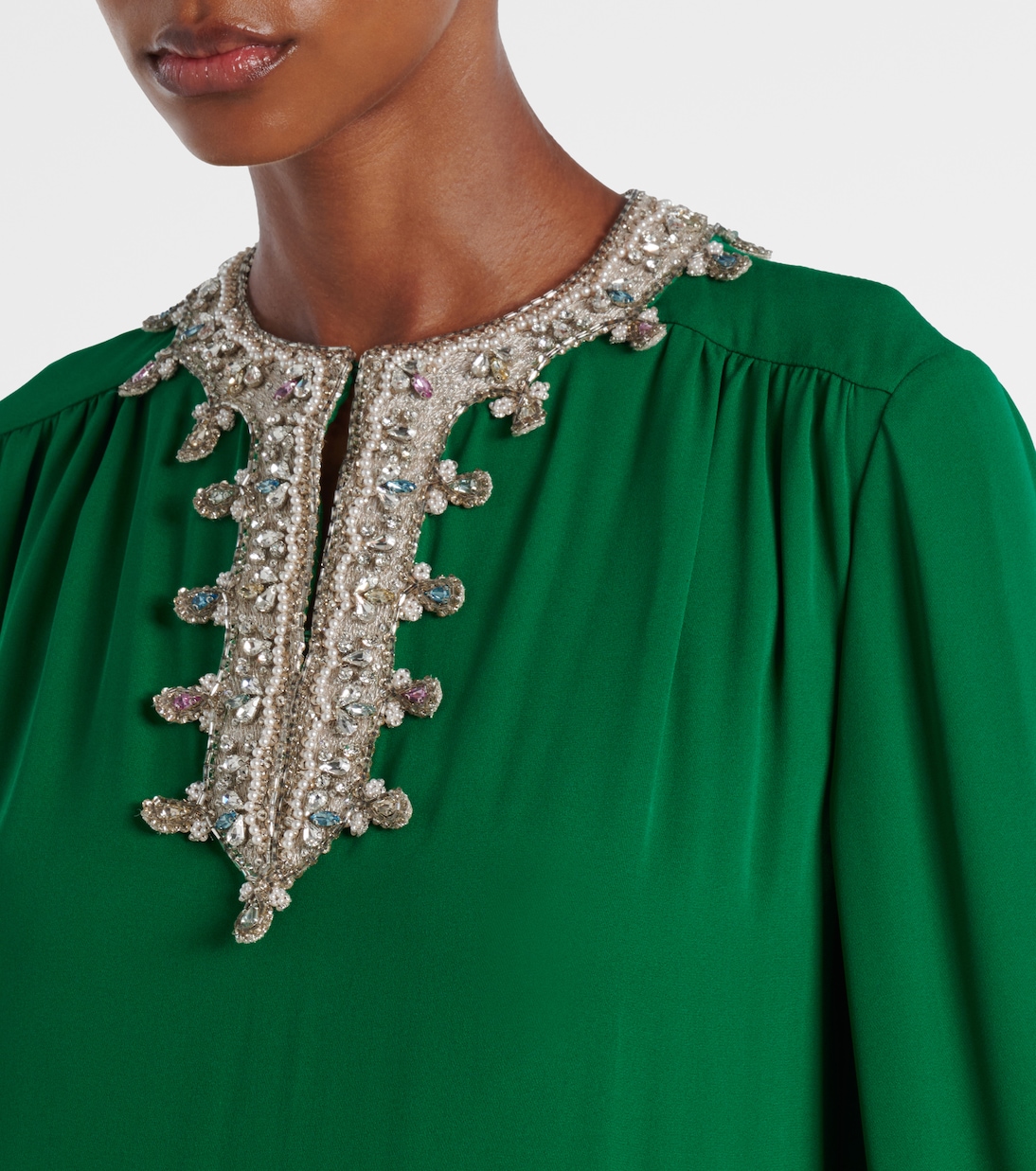 Robe longue en soie à ornements | Valentino