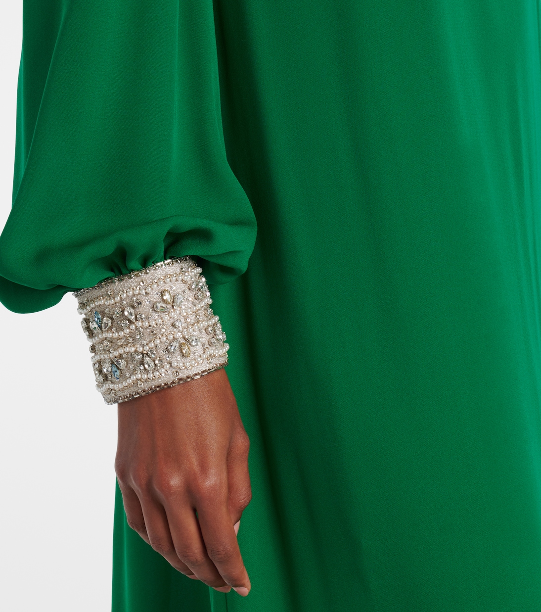 Robe longue en soie à ornements | Valentino