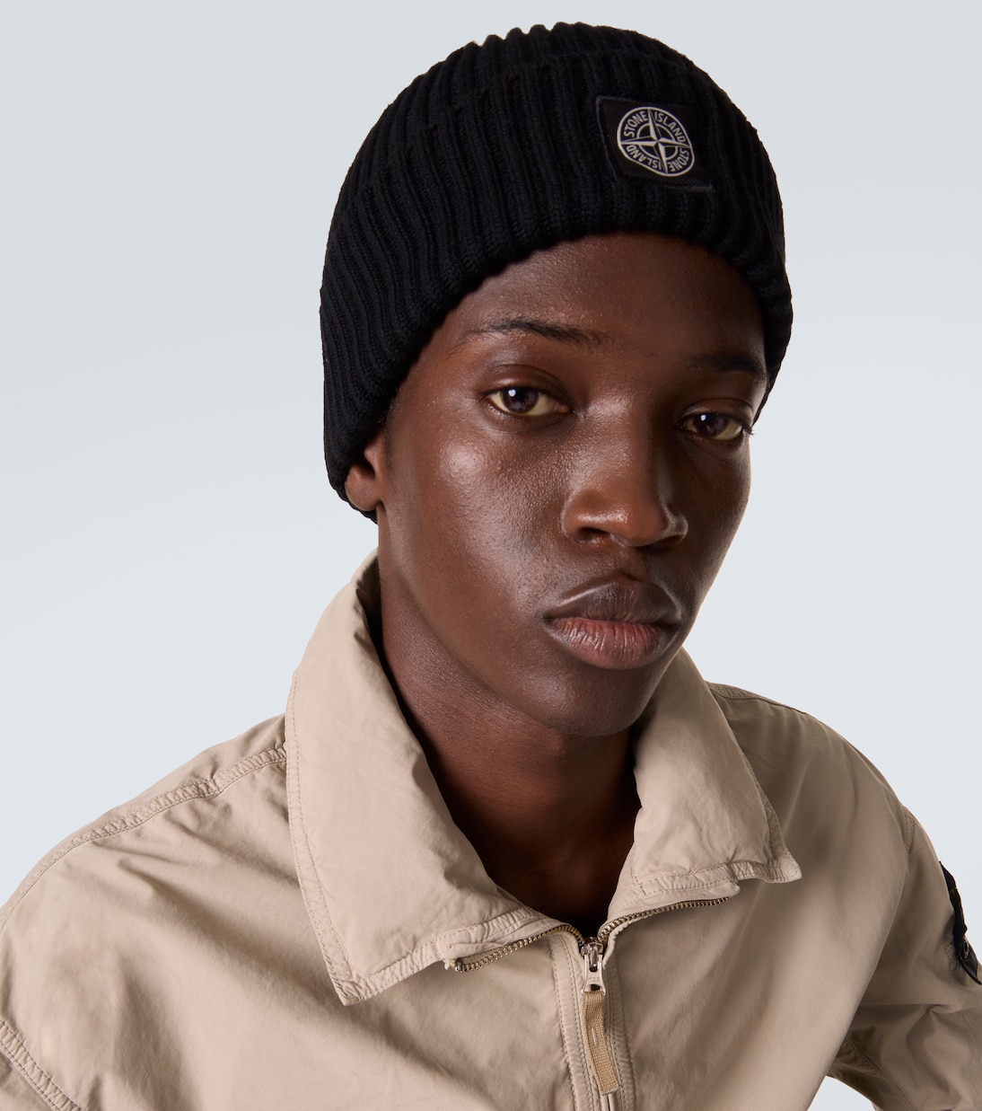 Compass ribbed-knit virgin wool beanie | Stone Island