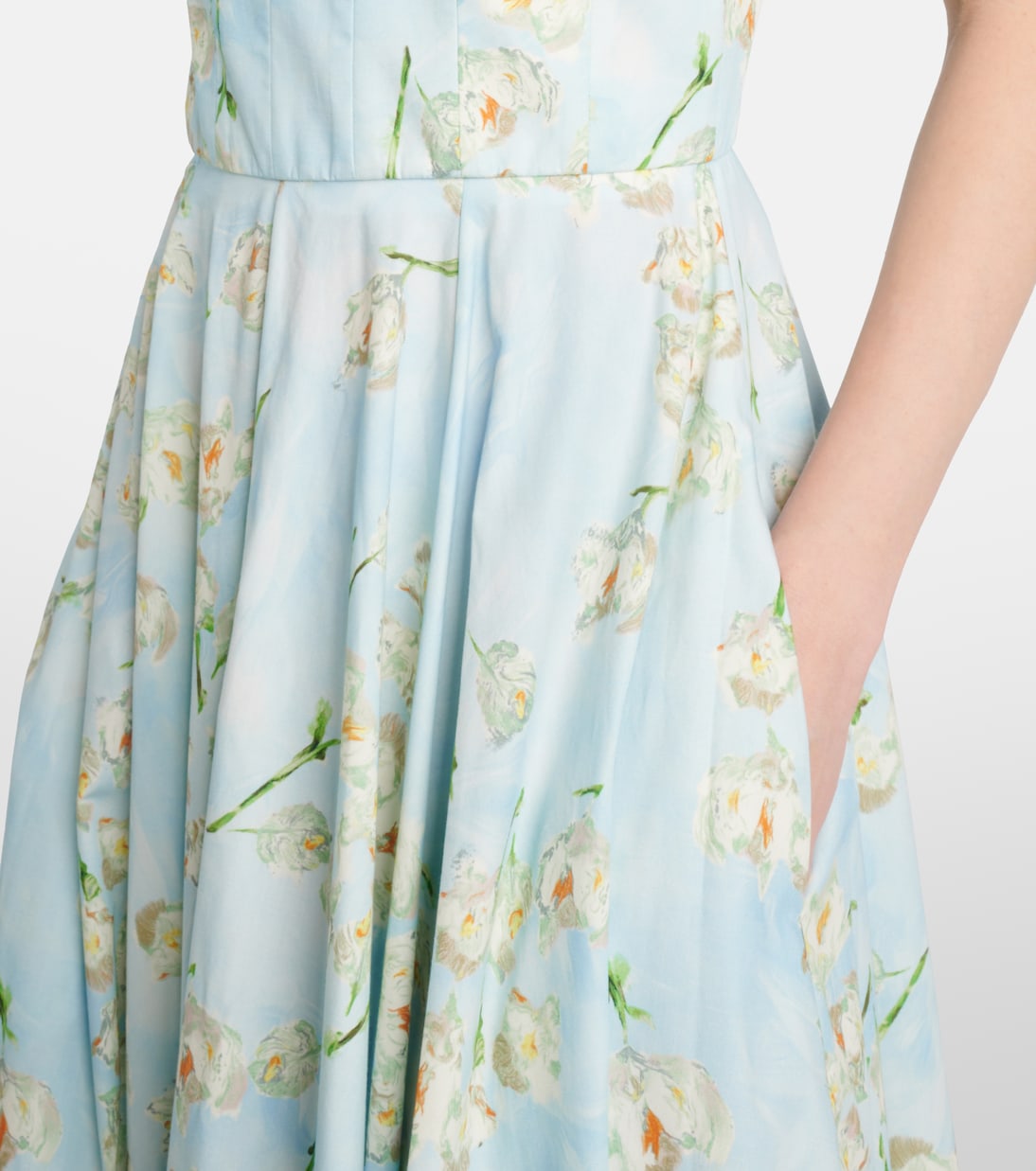 Robe midi Mona en coton à fleurs | Emilia Wickstead