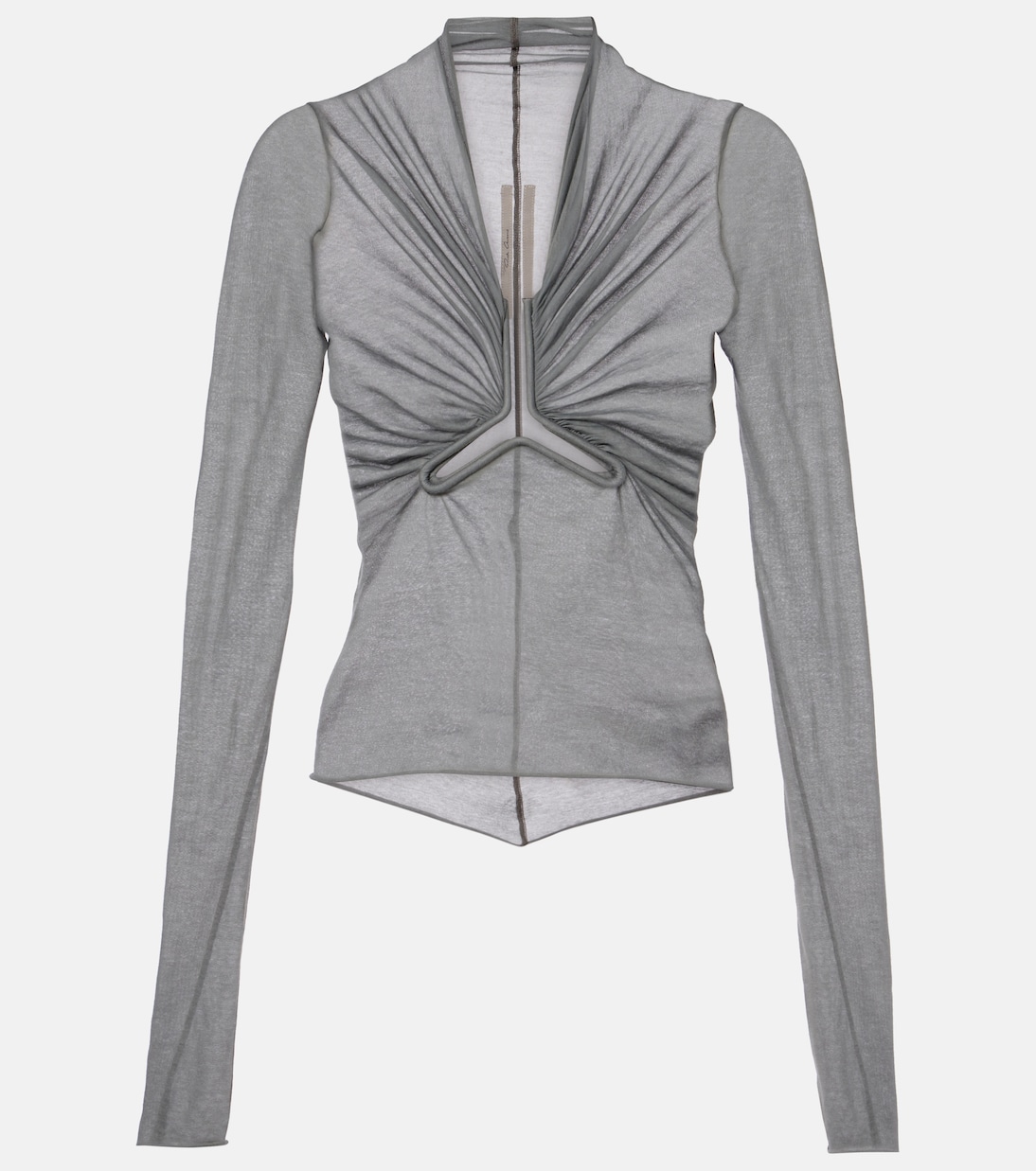 Top in cotone arricciato con cut-out | Rick Owens