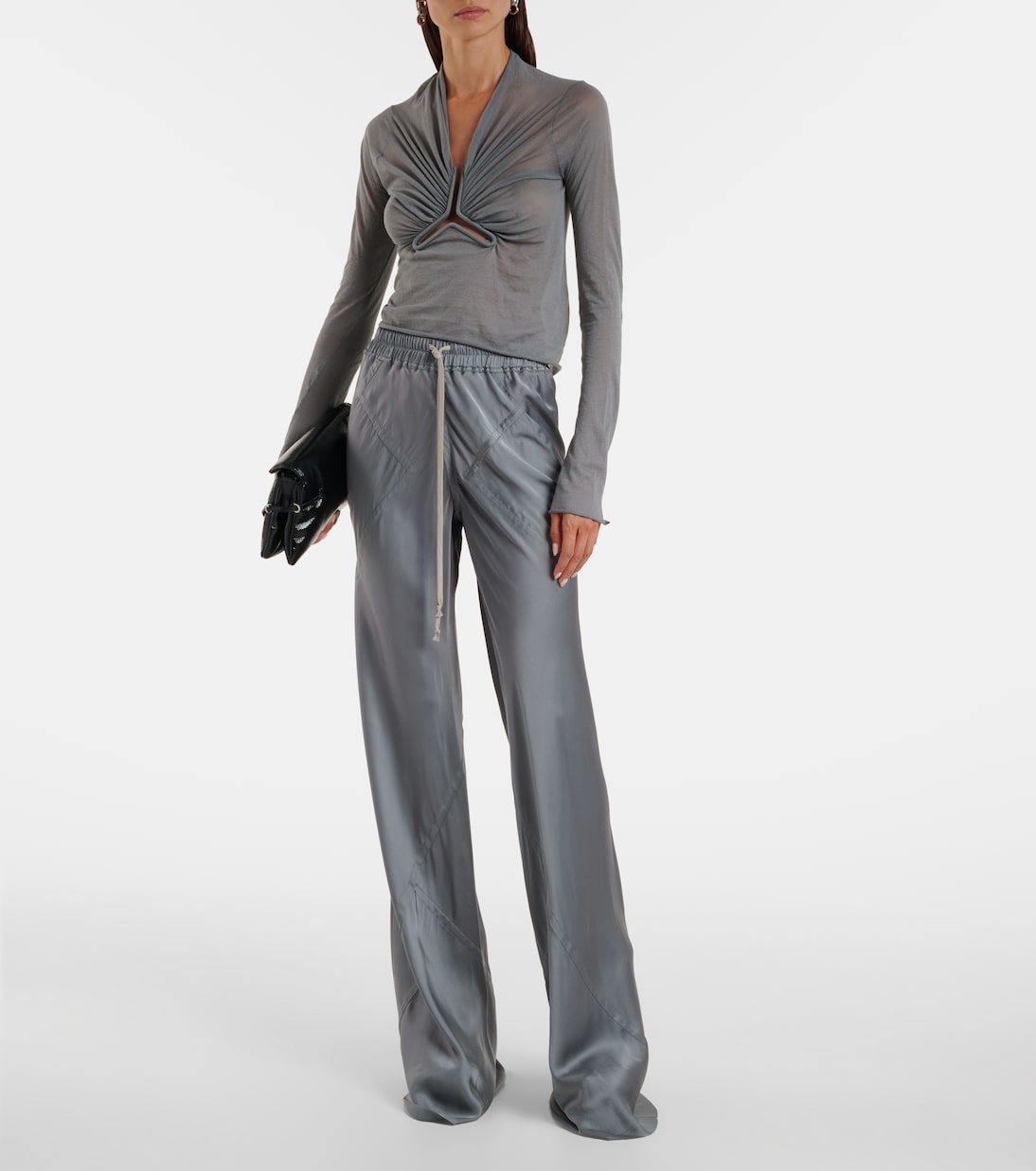 Top in cotone arricciato con cut-out | Rick Owens