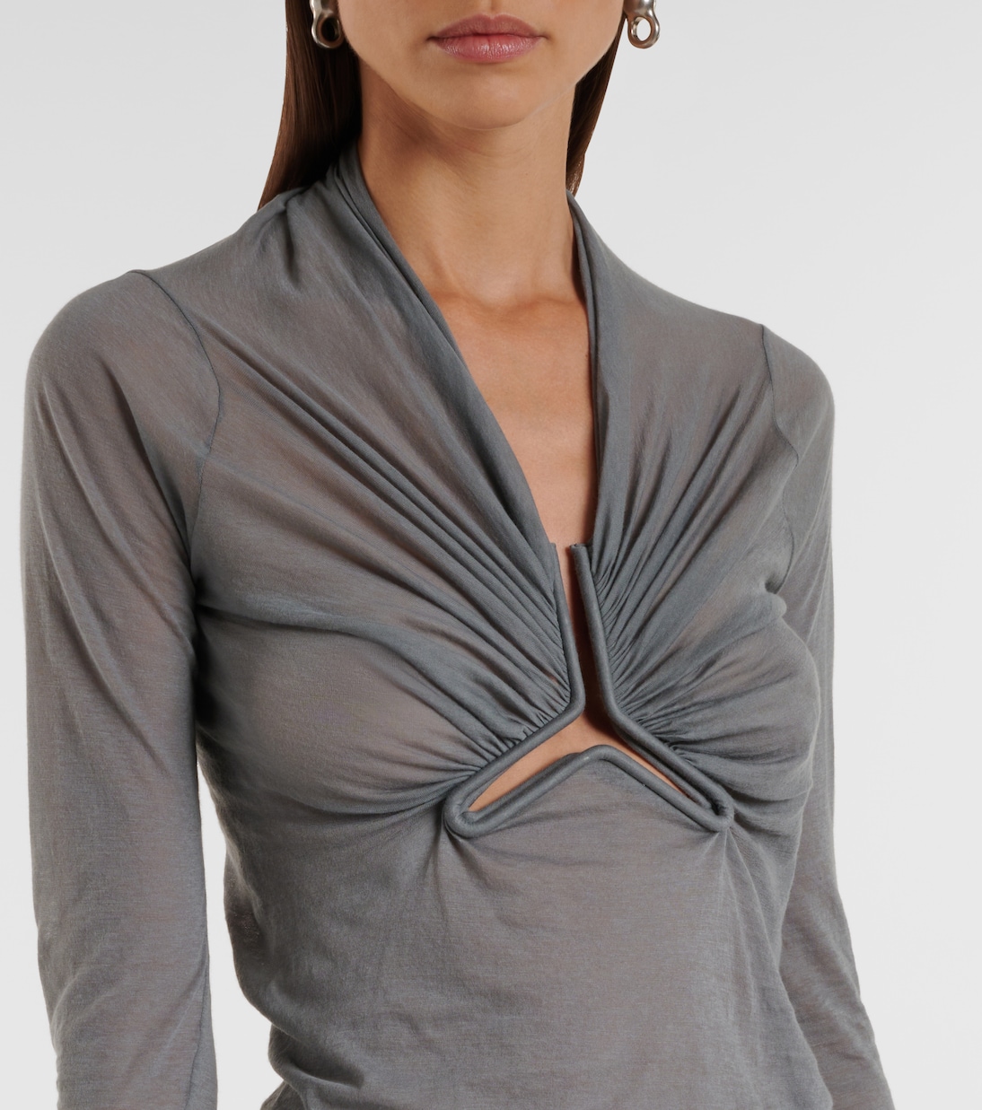 Top in cotone arricciato con cut-out | Rick Owens