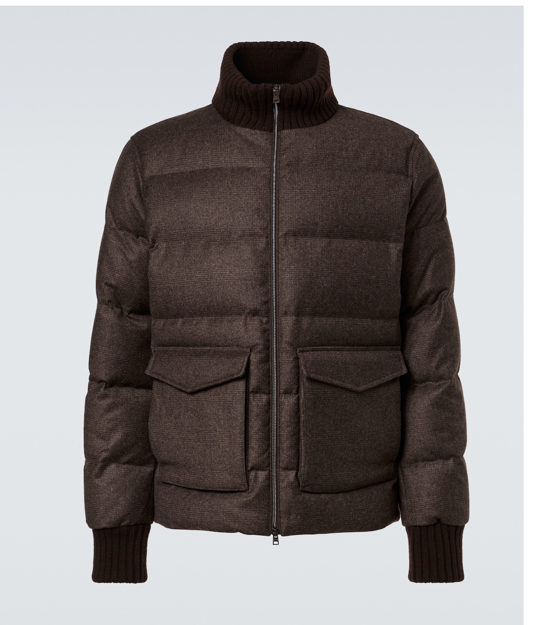 Checked wool and cashmere down jacket | Herno
