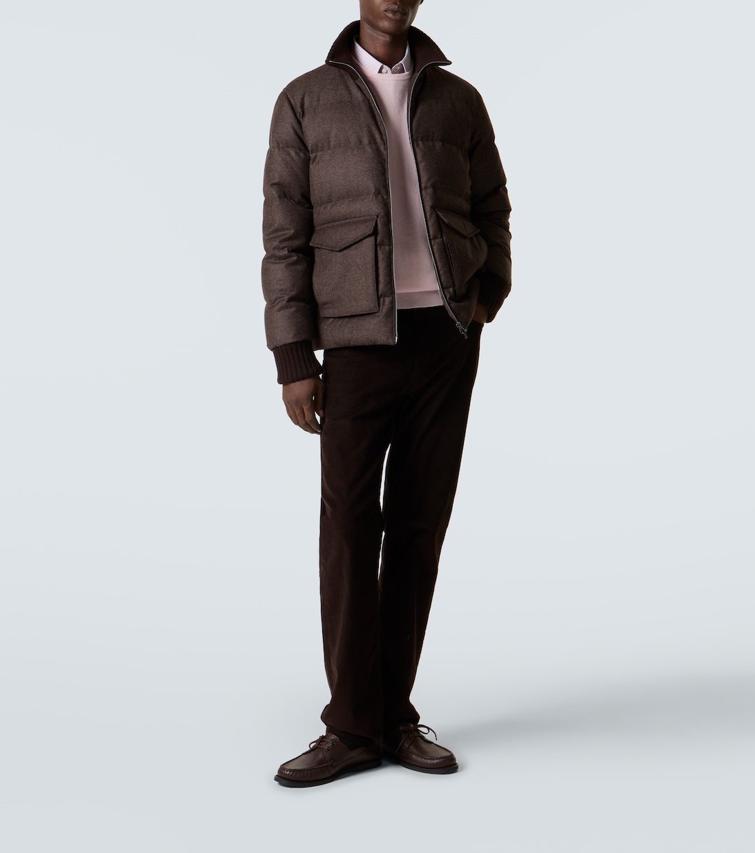 Checked wool and cashmere down jacket | Herno
