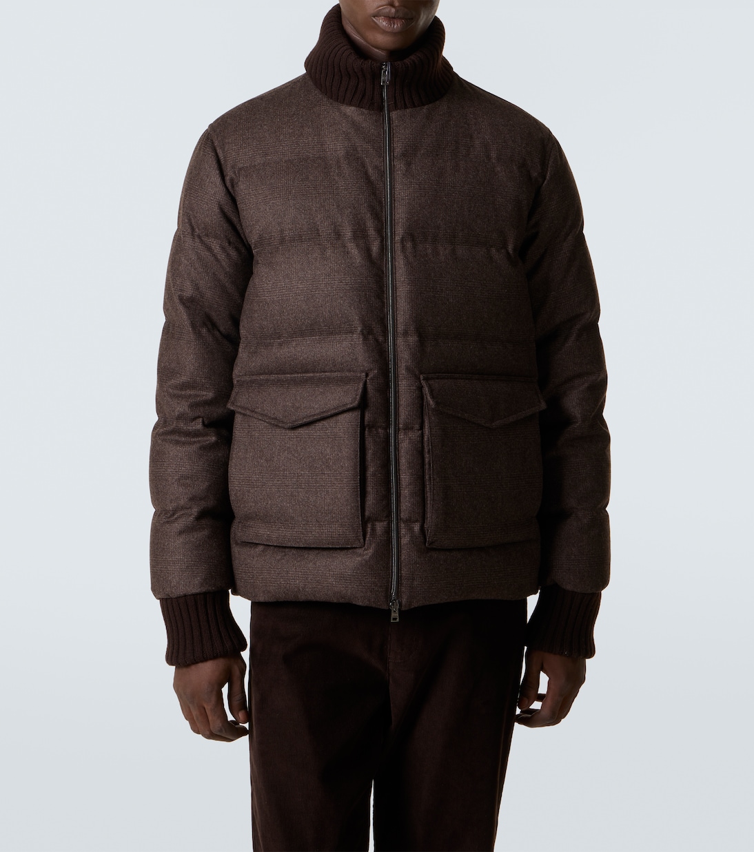 Checked wool and cashmere down jacket | Herno
