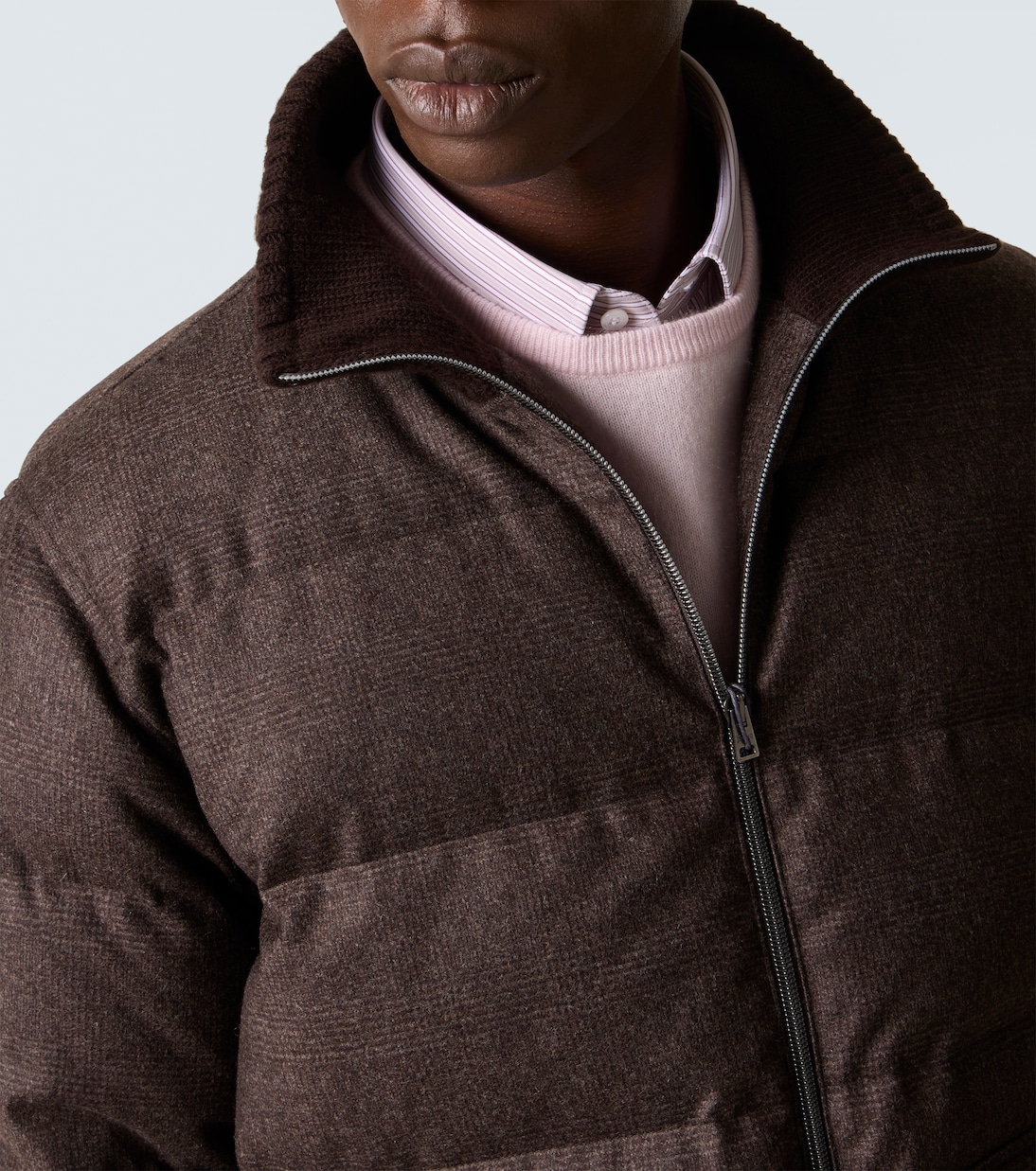 Checked wool and cashmere down jacket | Herno