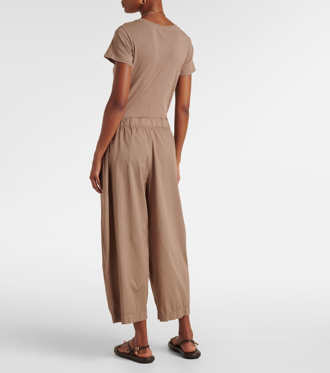 Pantalones anchos Sophia de popelín de algodón | Velvet