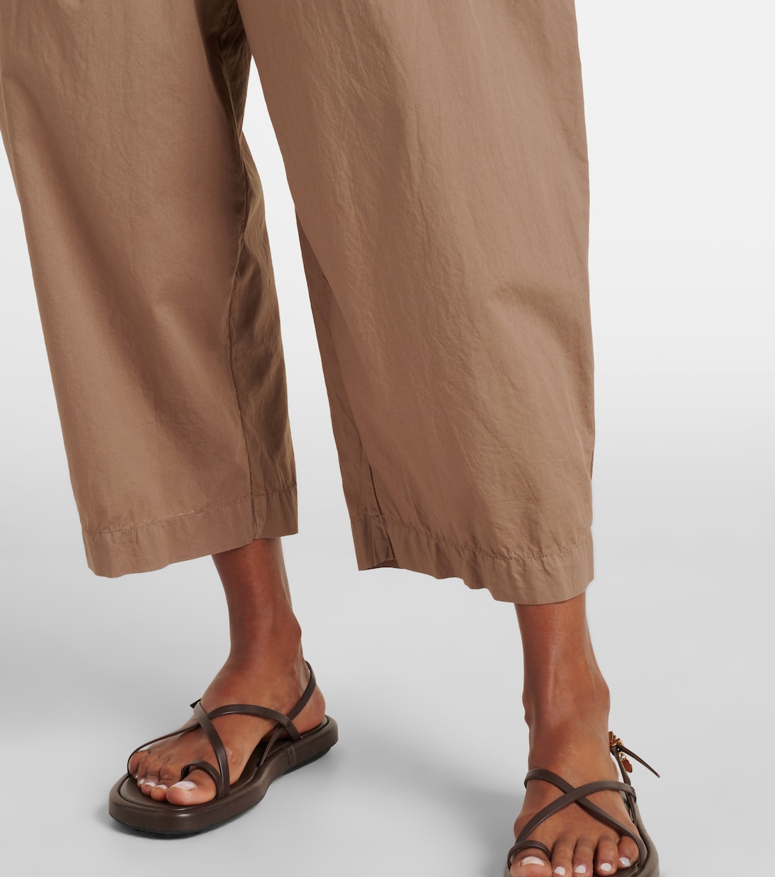 Pantalones anchos Sophia de popelín de algodón | Velvet