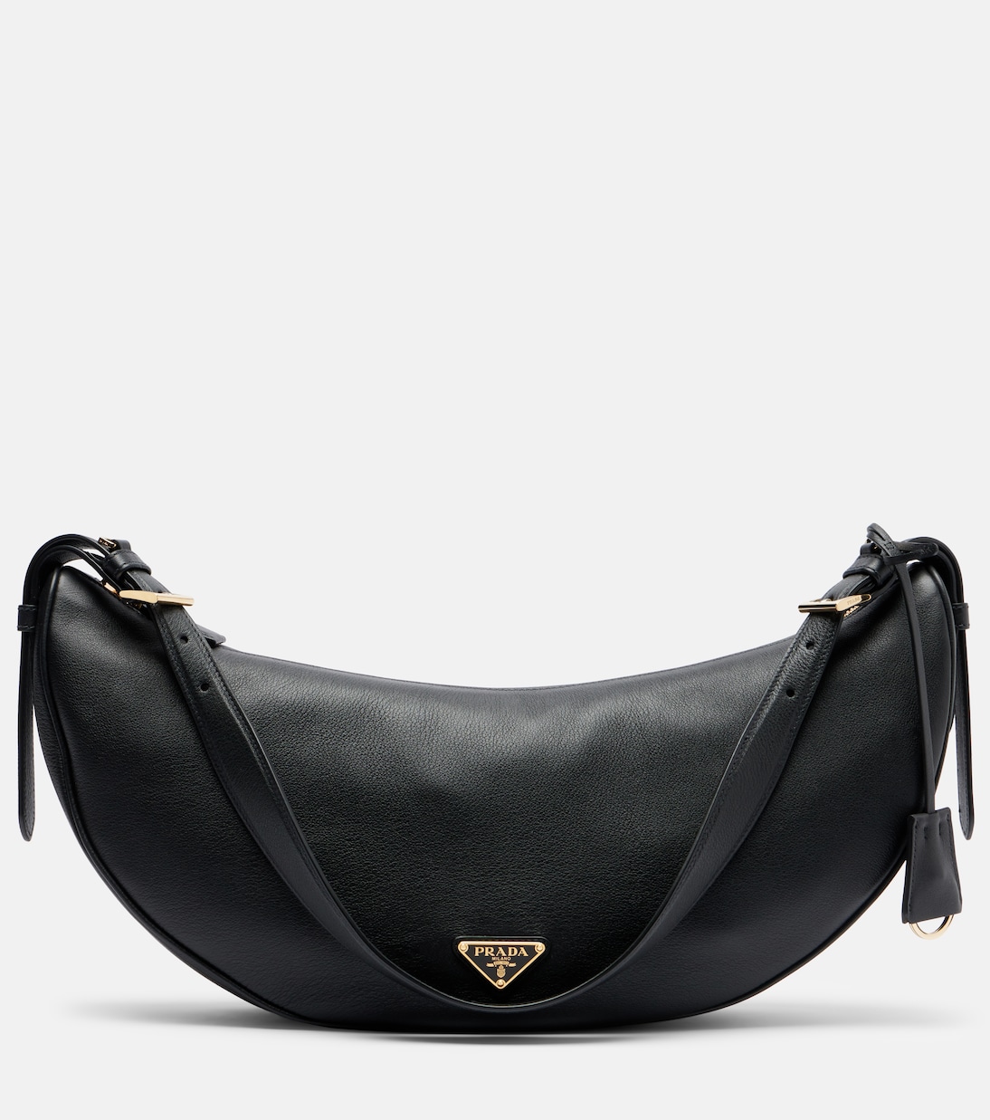 Demi-Lune Large leather shoulder bag | Prada