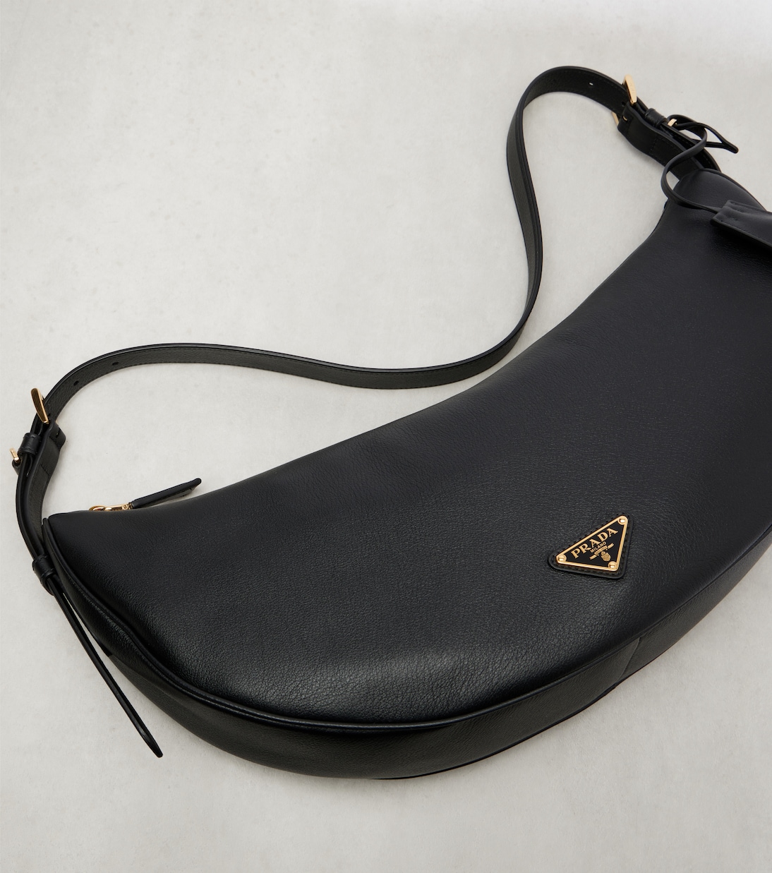 Demi-Lune Large leather shoulder bag | Prada