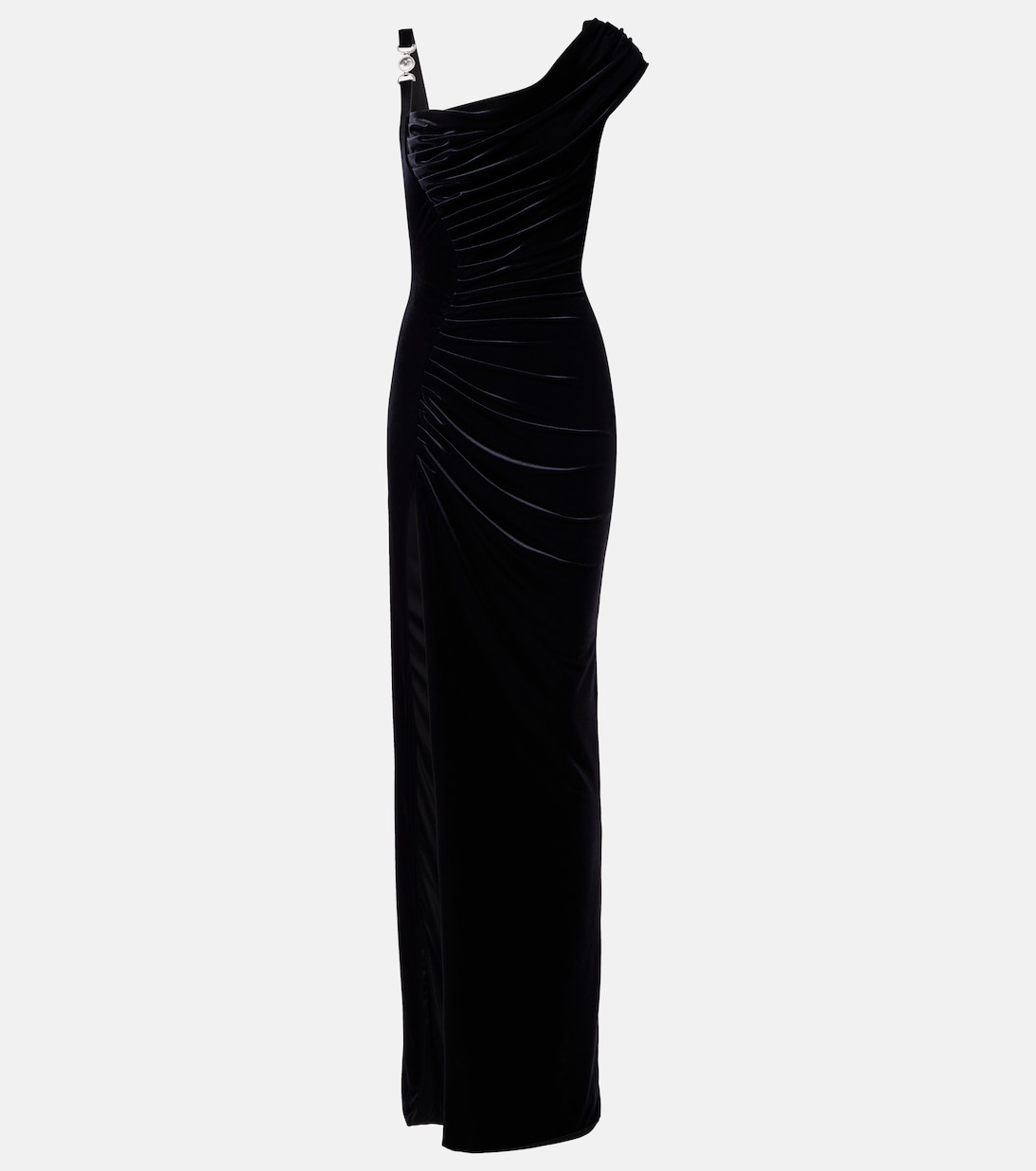 Asymmetric gathered velvet gown | Versace