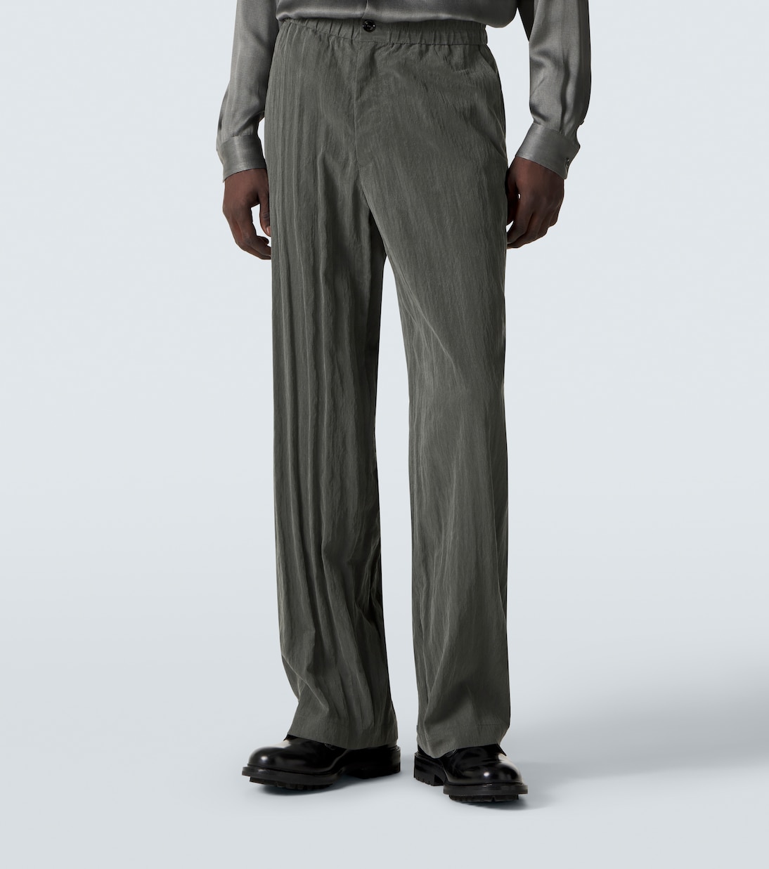 Pleated canvas wide-leg pants | Giorgio Armani