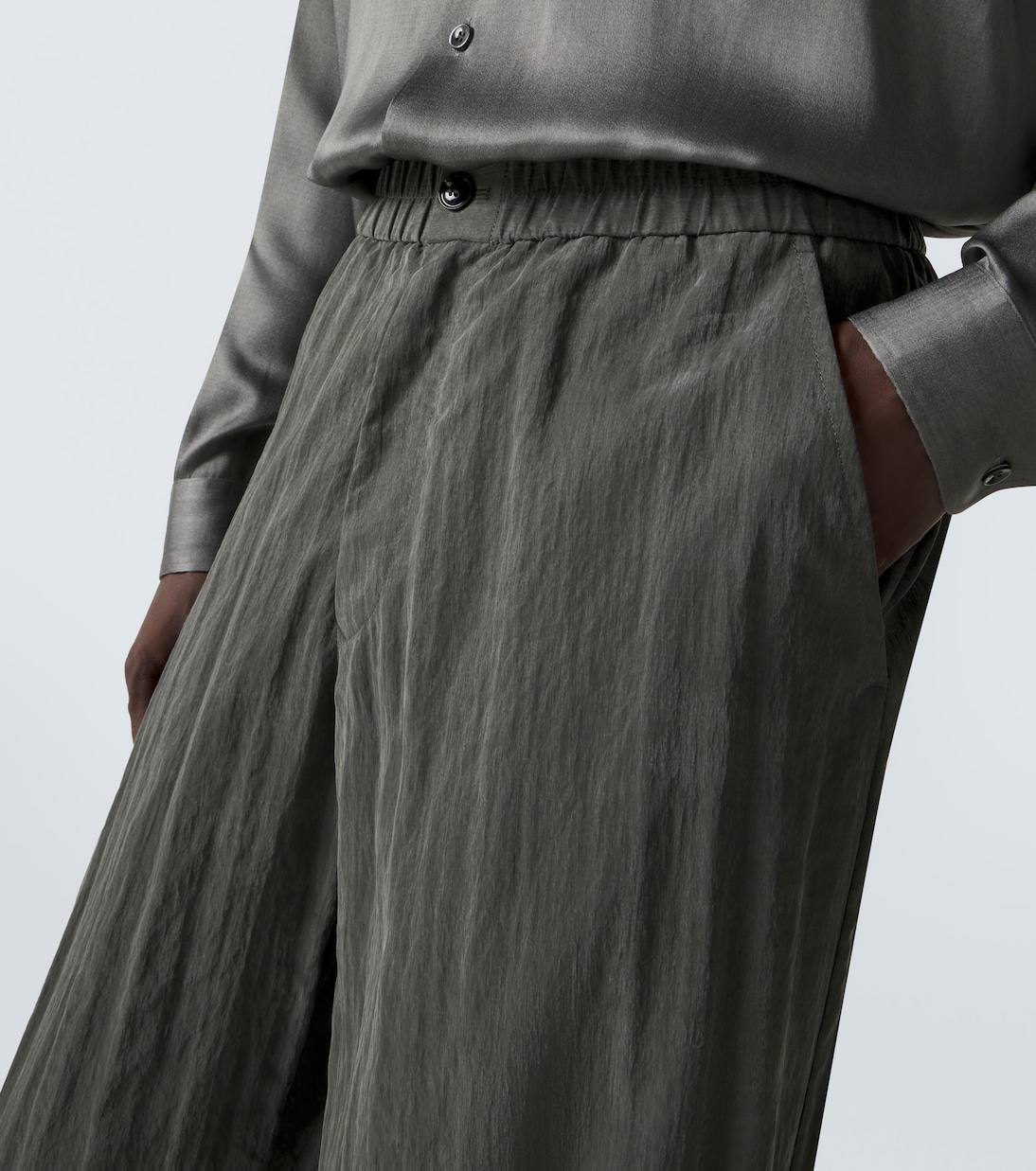 Pleated canvas wide-leg pants | Giorgio Armani