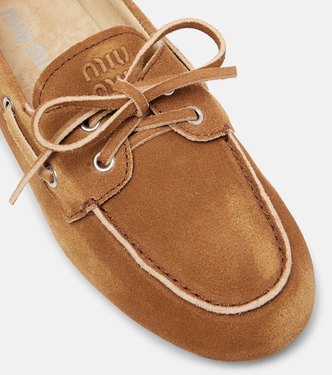 Suede boat shoes | Miu Miu