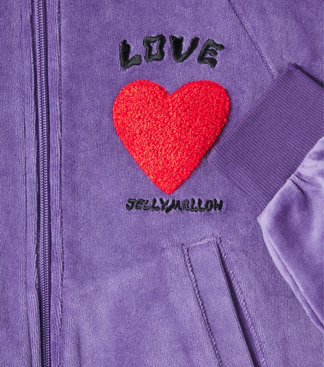 Love cotton-blend velour sweatshirt | Jellymallow