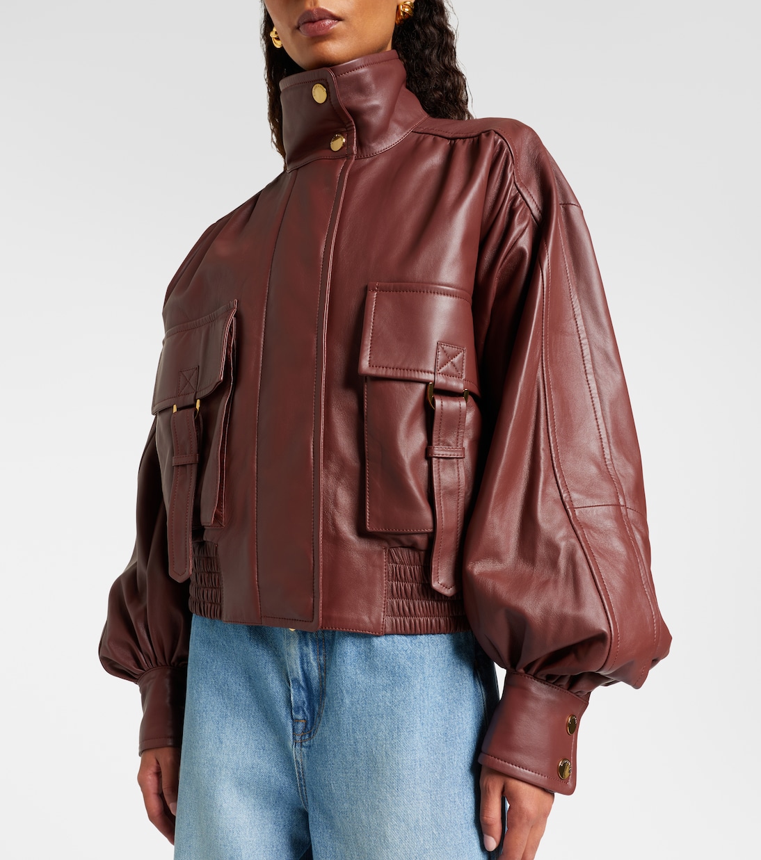Hypnotic leather bomber jacket | Zimmermann