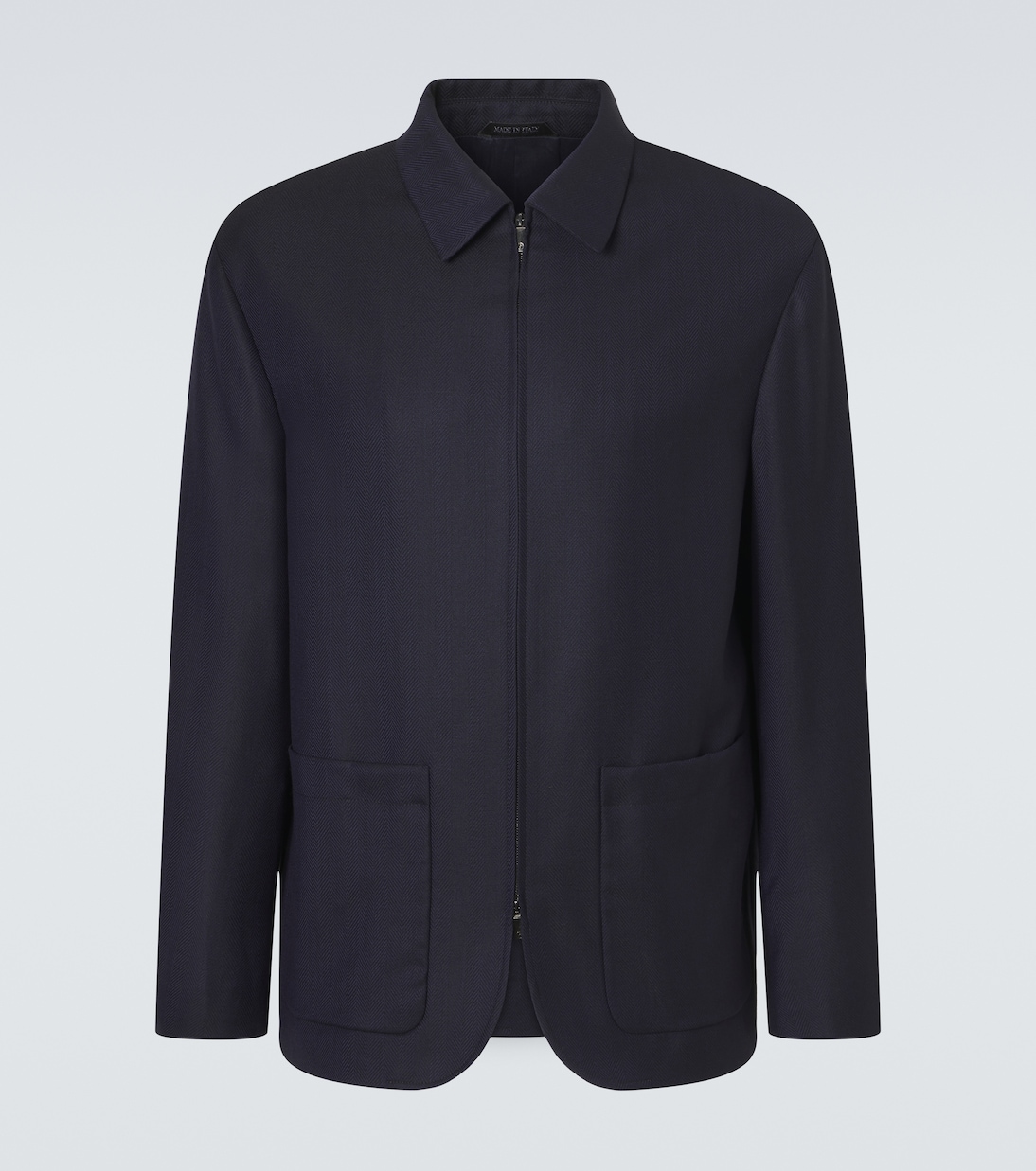 Chevron wool and cashmere-blend jacket | Giorgio Armani