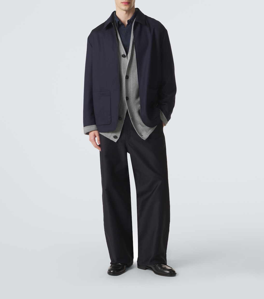 Chevron wool and cashmere-blend jacket | Giorgio Armani