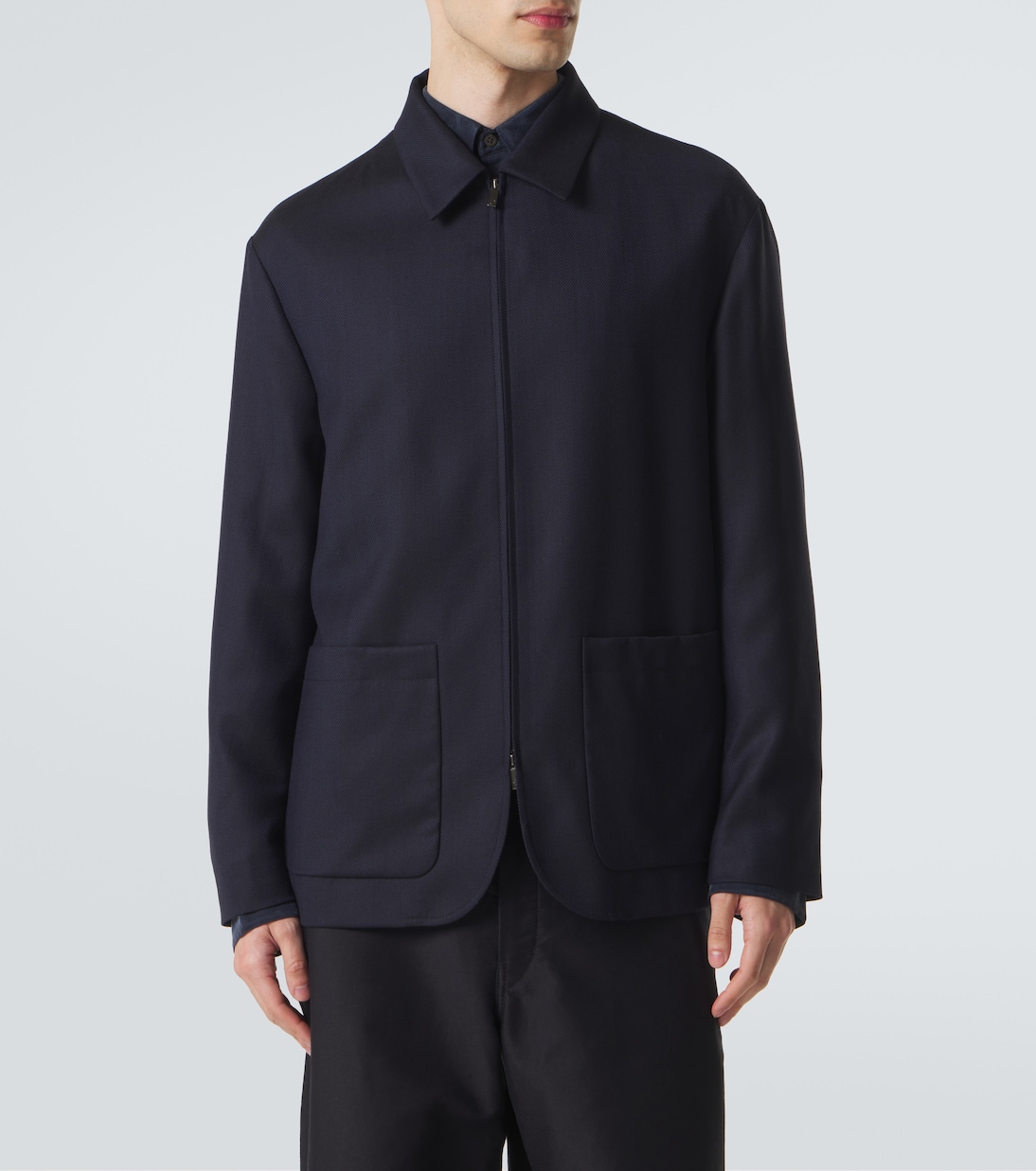 Chevron wool and cashmere-blend jacket | Giorgio Armani