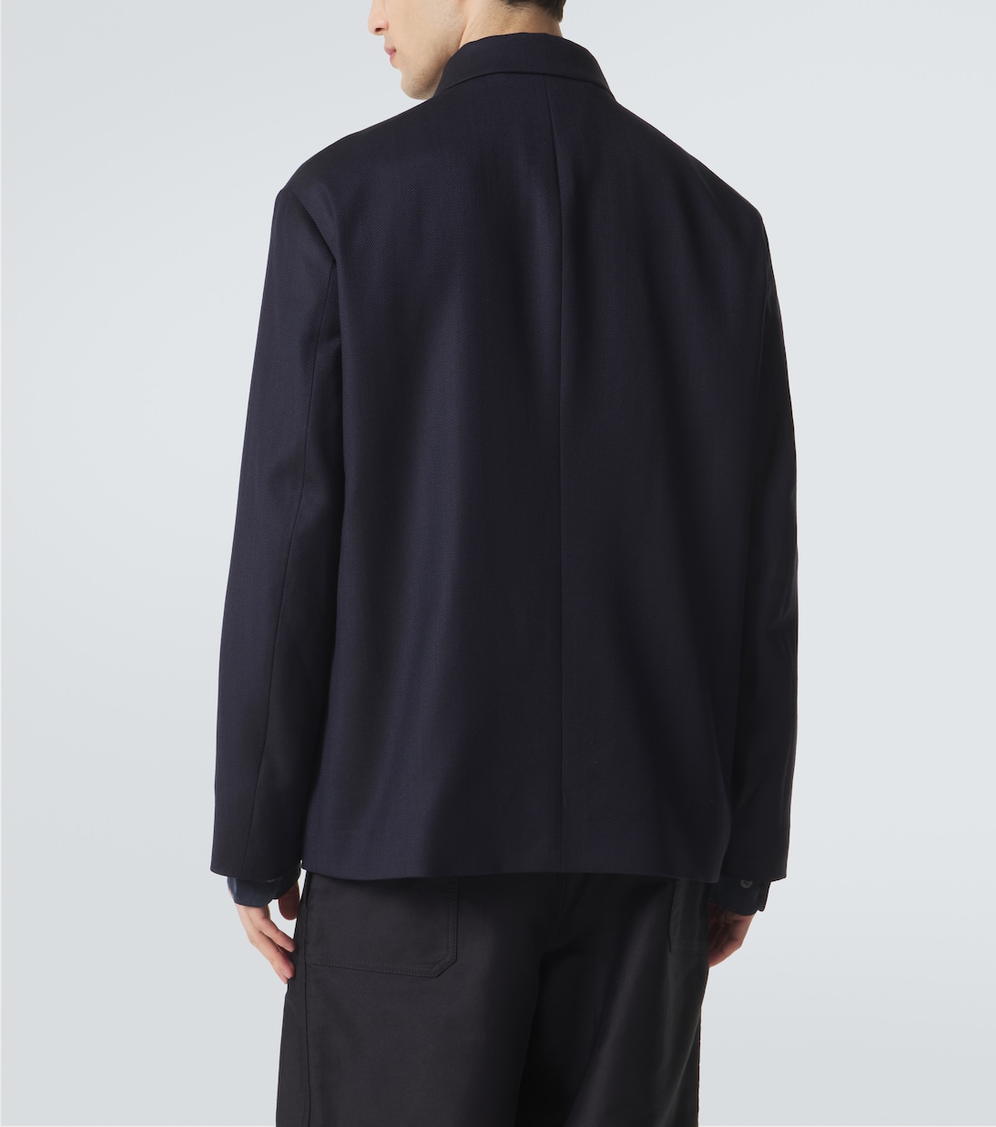 Chevron wool and cashmere-blend jacket | Giorgio Armani