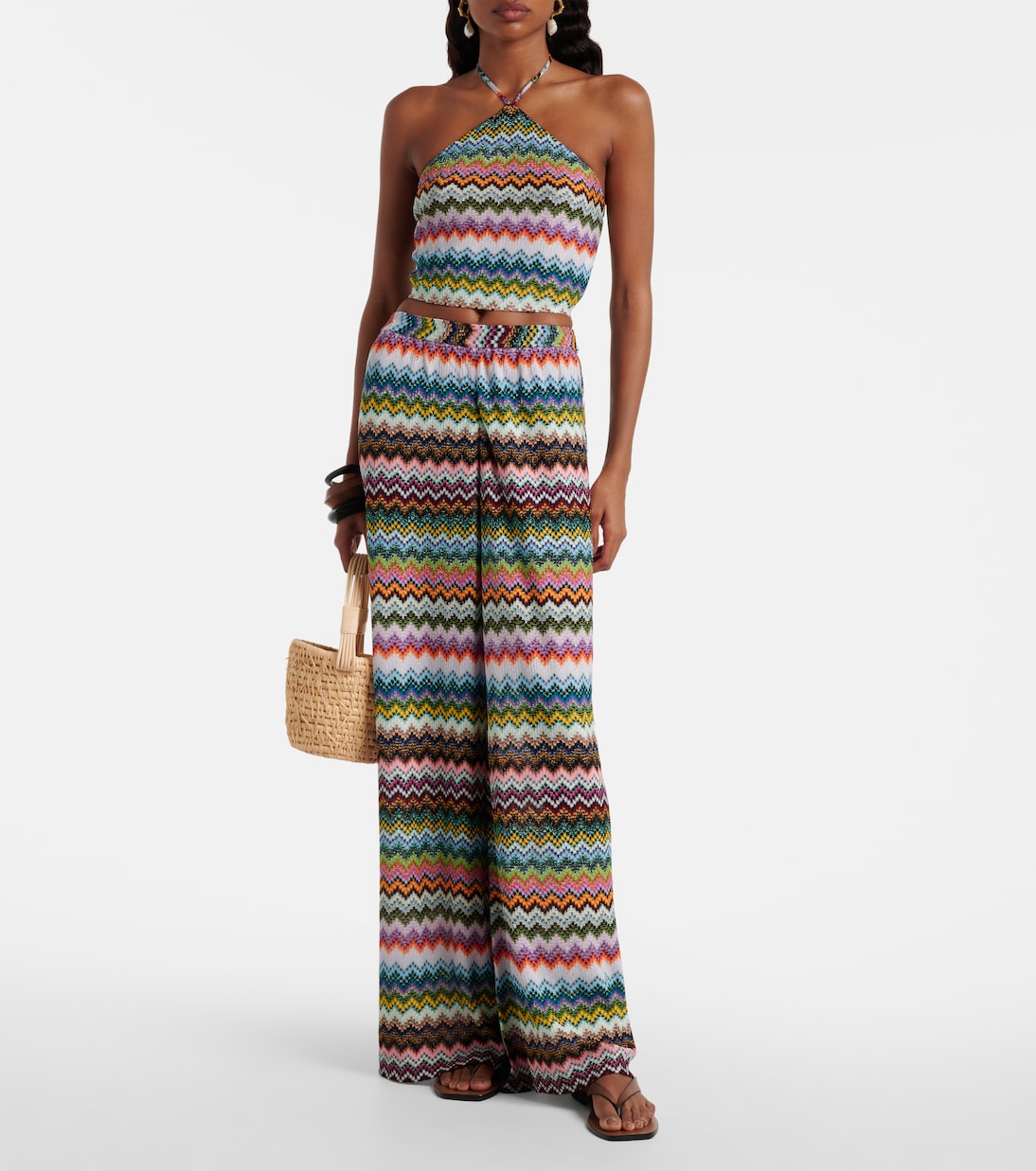Zig Zag lamé palazzo pants | Missoni