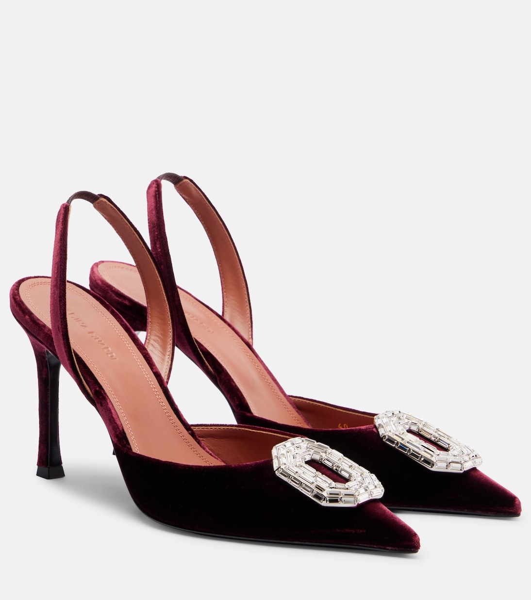 Camelia 90 velvet slingback pumps | Amina Muaddi