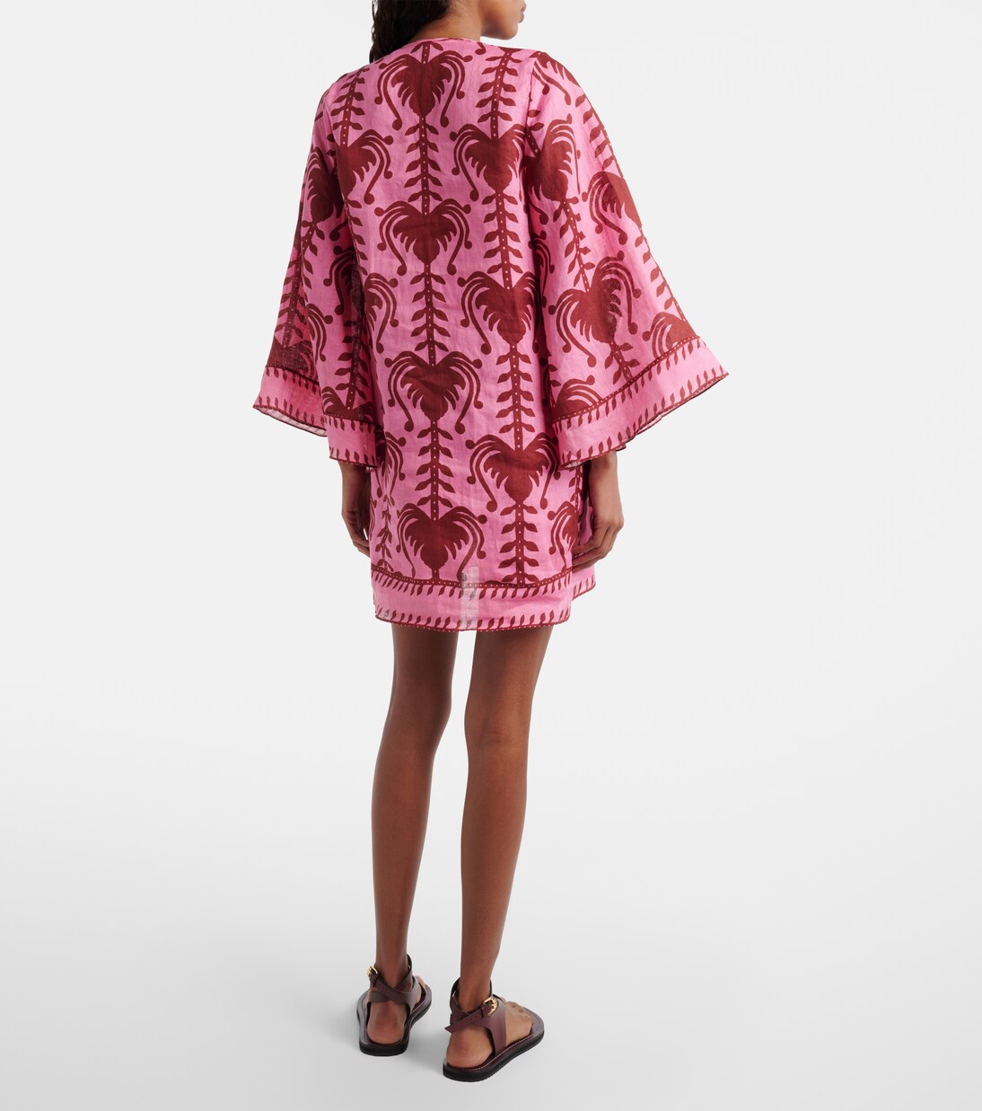 Bedruckte Tunika Wild Savannah aus Leinen | Johanna Ortiz