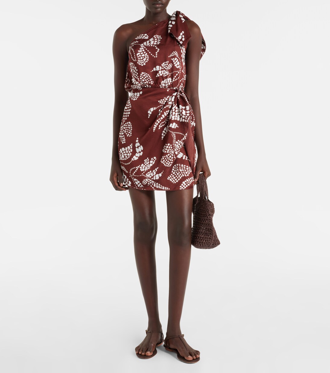 Celie printed one-shoulder minidress | Poupette St Barth