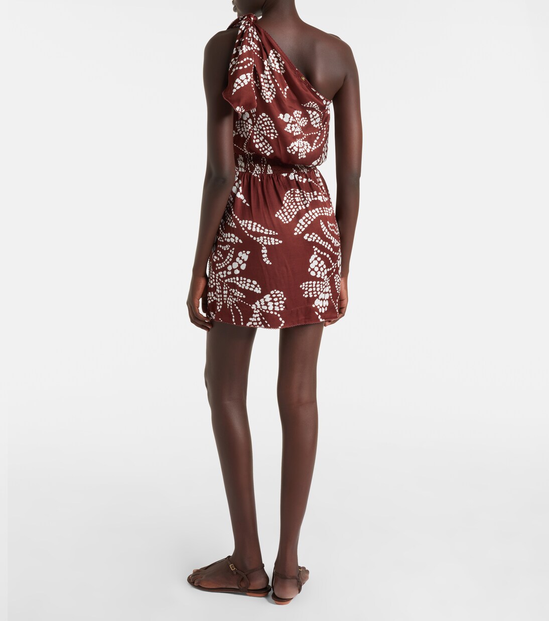 Celie printed one-shoulder minidress | Poupette St Barth