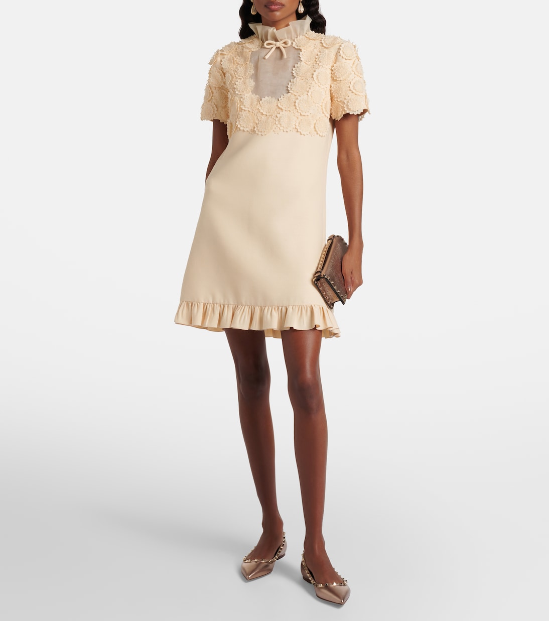 Rockstud metallic leather ballet flats | Valentino Garavani