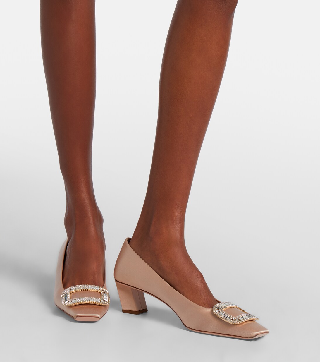 Belle Vivier 45 embellished satin pumps | Roger Vivier