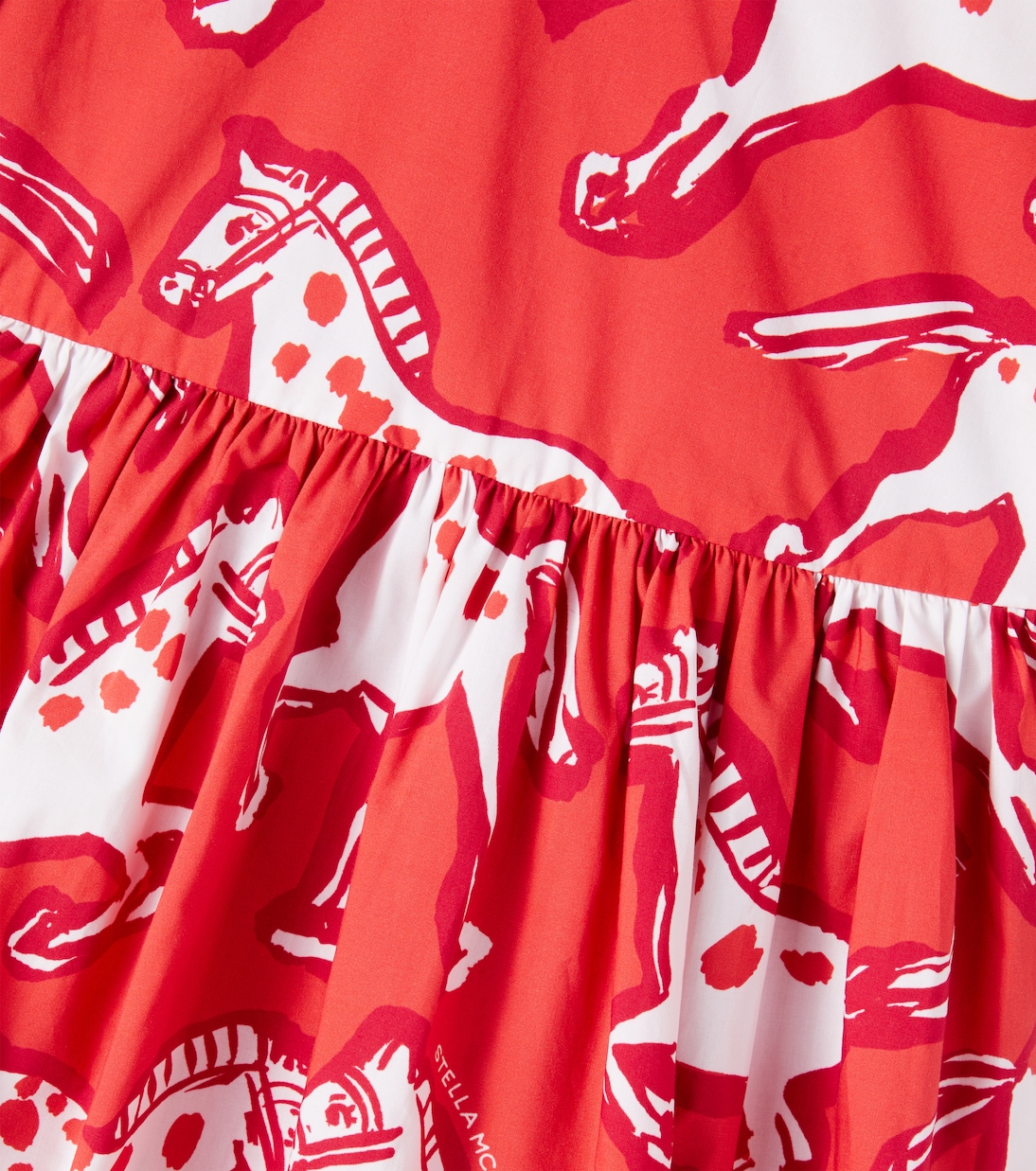 Horse printed cotton poplin dress | Stella McCartney Kids