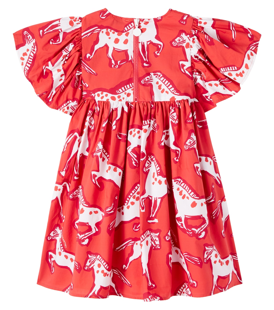 Horse printed cotton poplin dress | Stella McCartney Kids