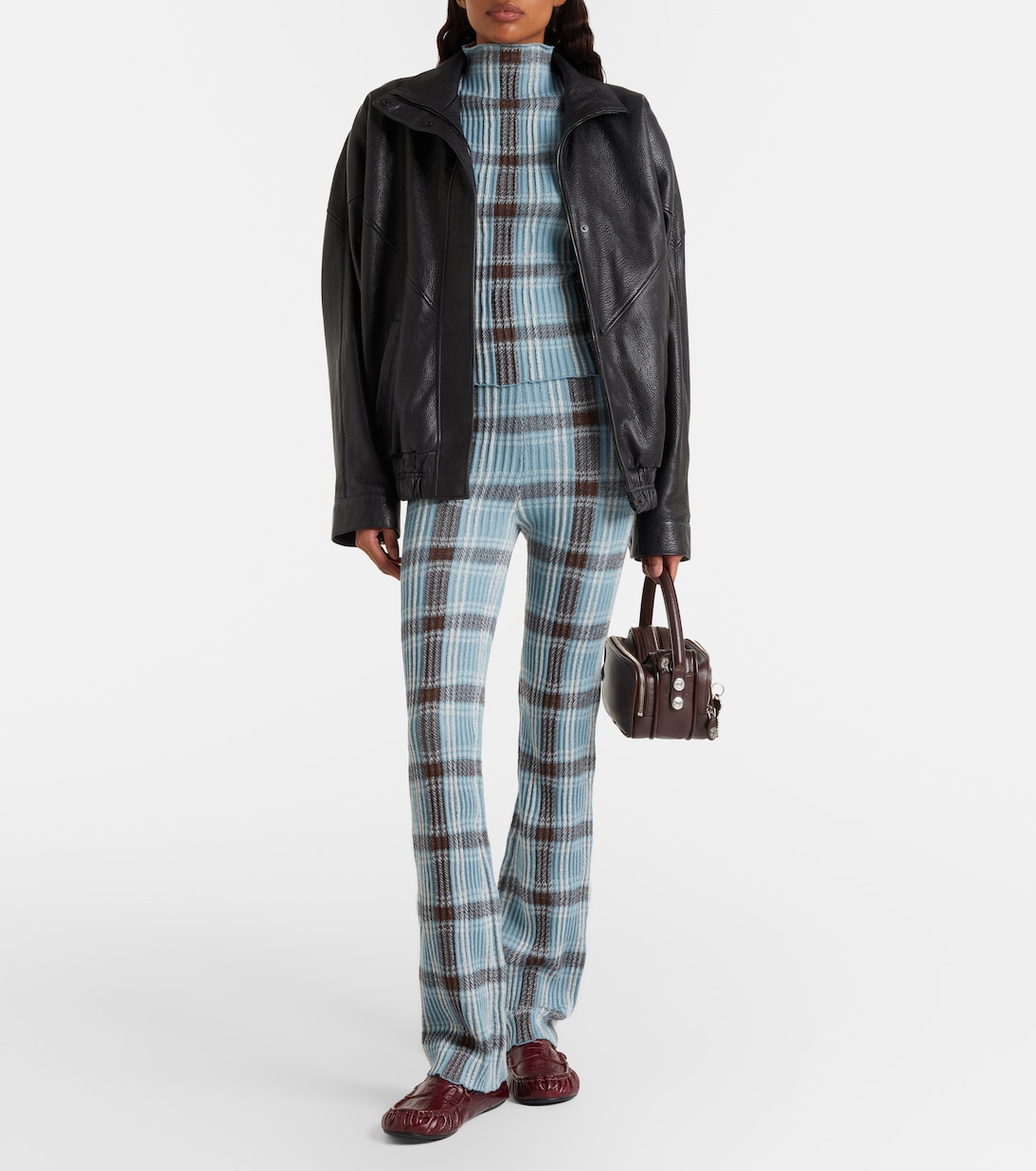 Checked wool-blend slim pants | Acne Studios