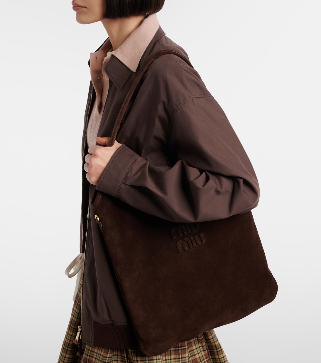 Ivy logo suede shoulder bag | Miu Miu