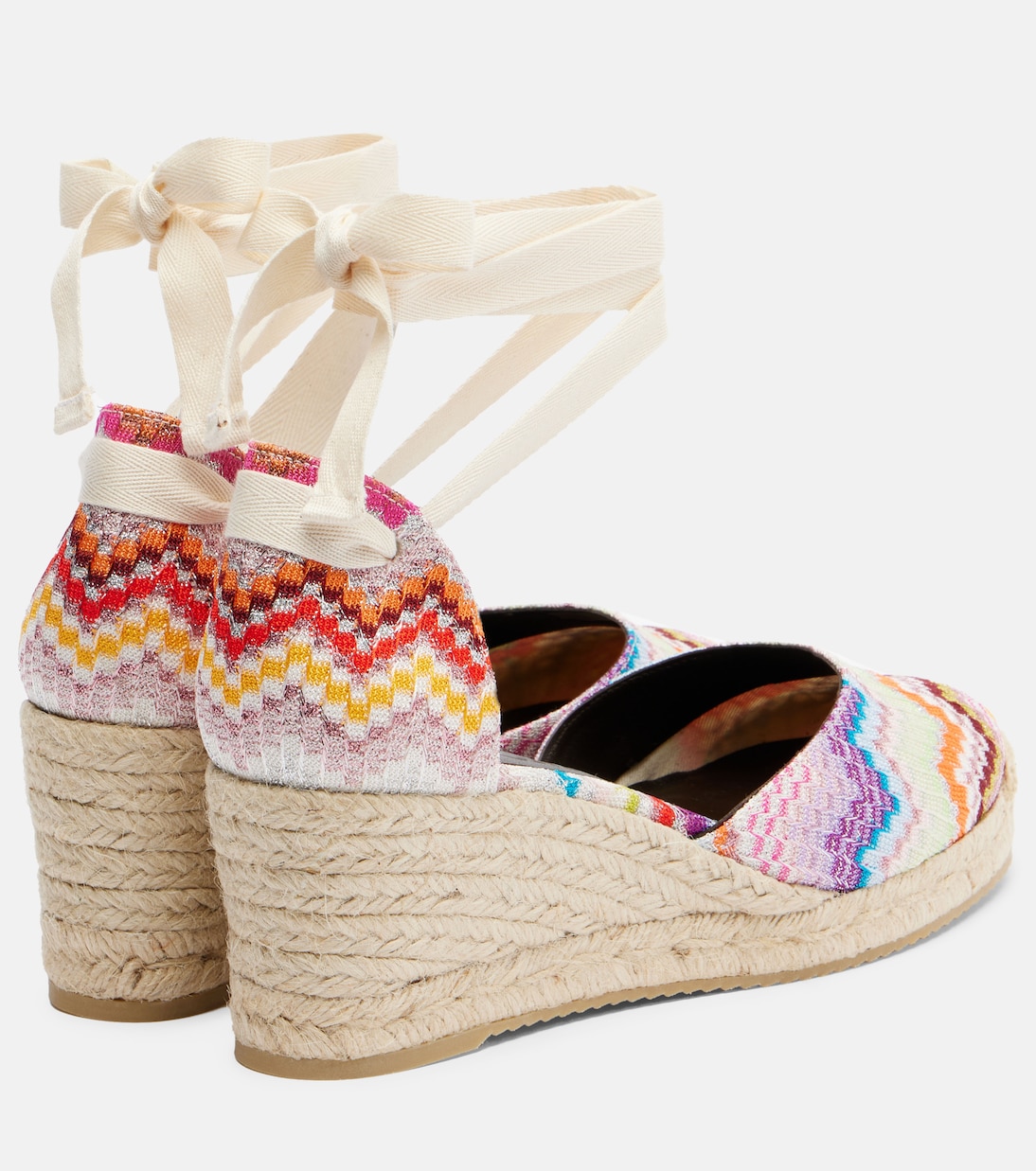Eva 60 Zigzag lamé espadrille wedges | Missoni