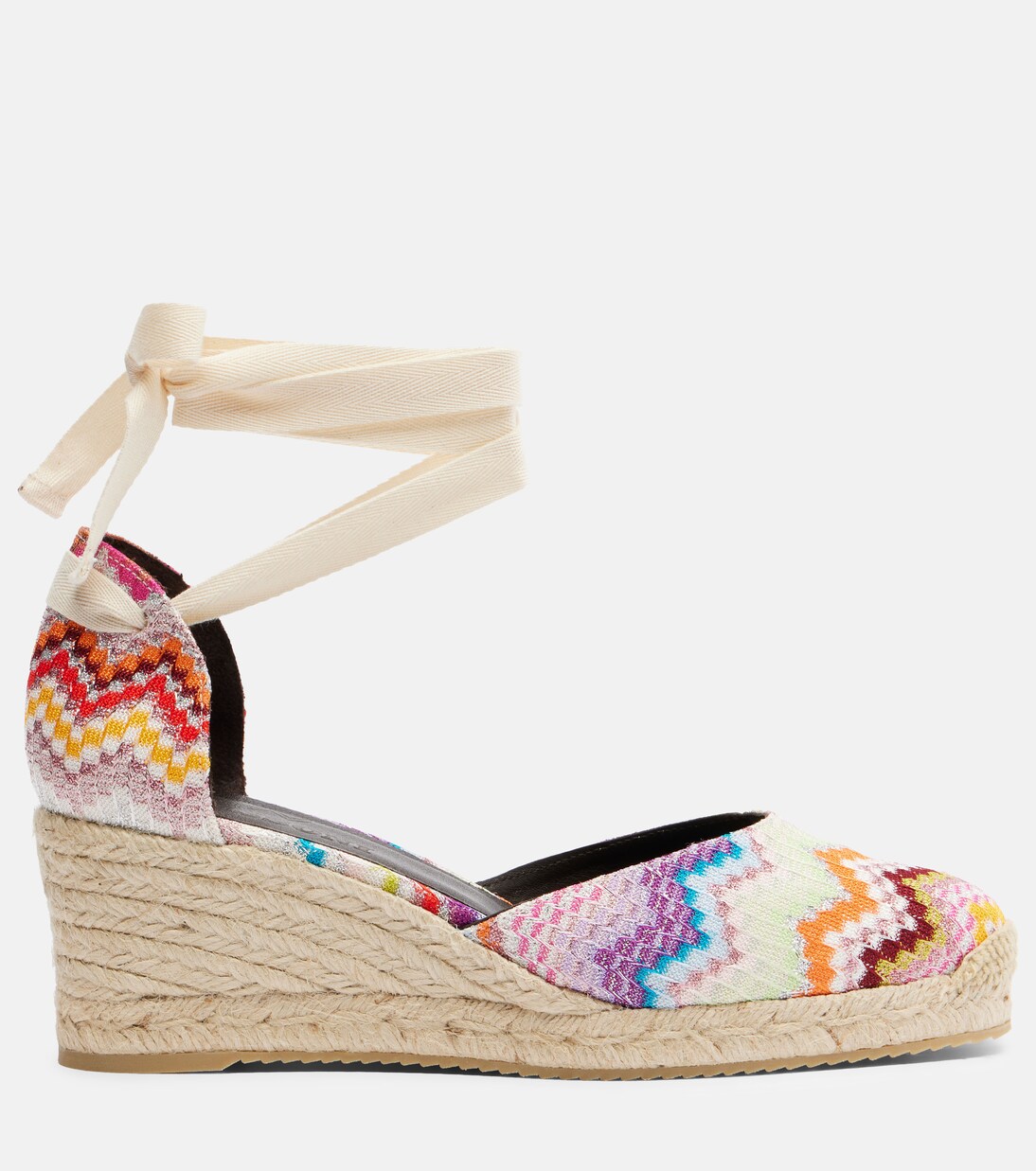 Eva 60 Zigzag lamé espadrille wedges | Missoni