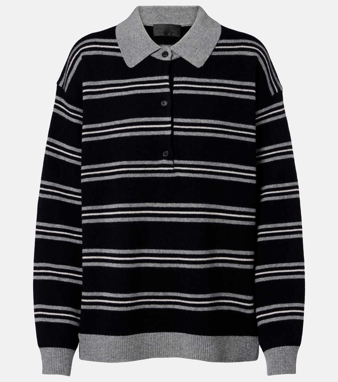 Galvez striped cashmere polo sweater | Nili Lotan