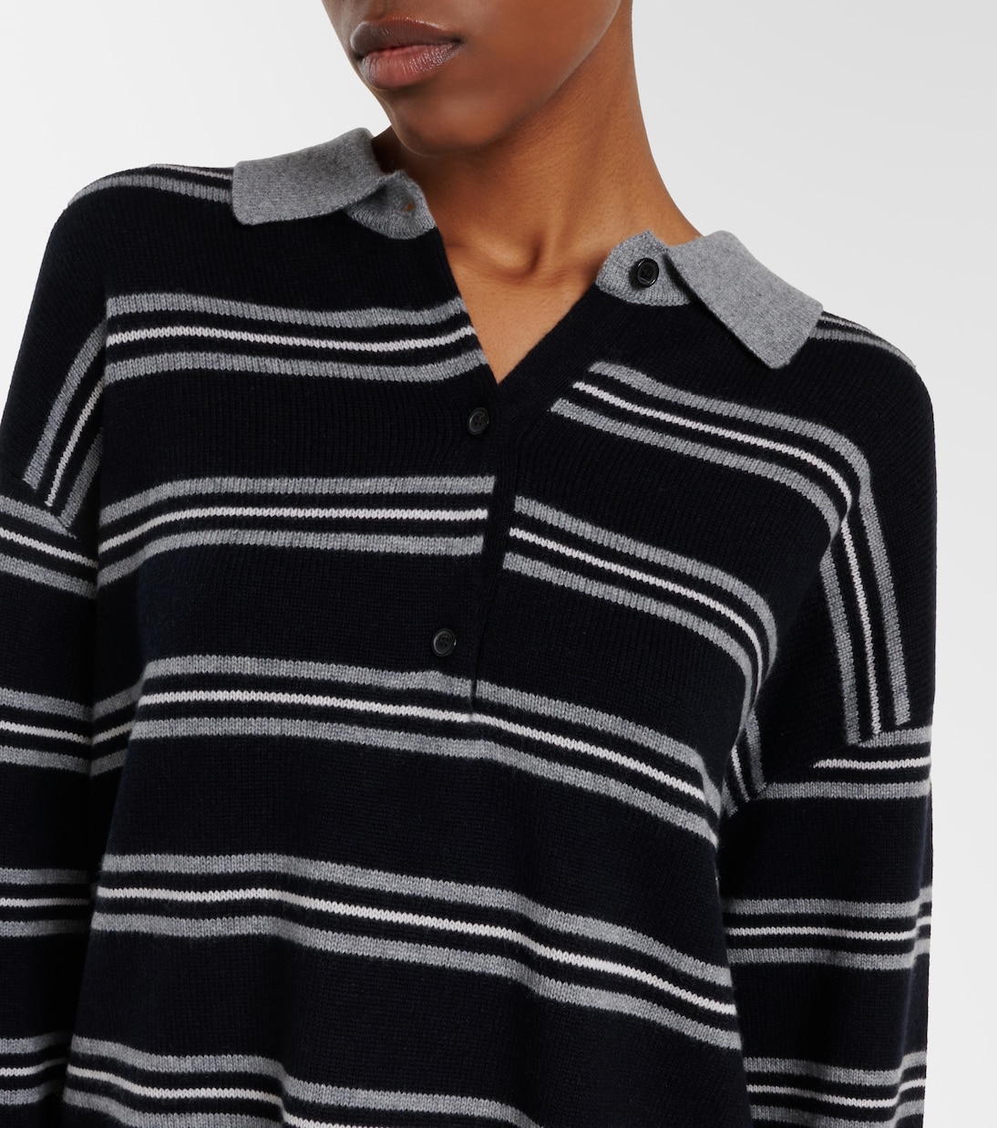 Galvez striped cashmere polo sweater | Nili Lotan
