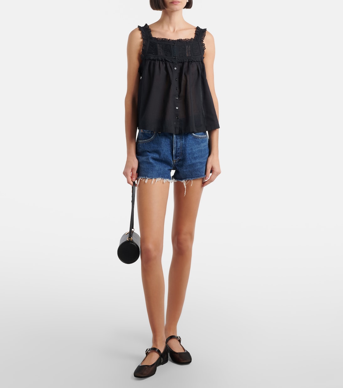 Fidella lace-trimmed cotton top | Dôen