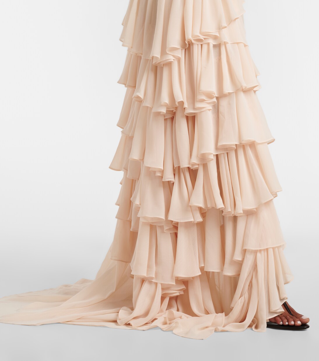 Tiered asymmetric maxi dress | Xu Zhi