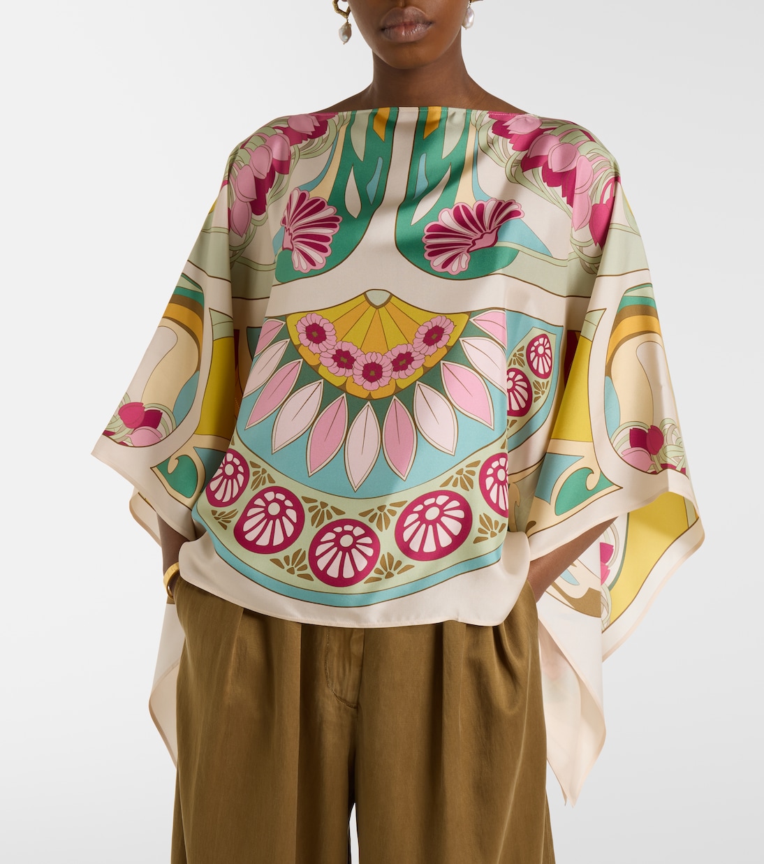 Top de sarga de seda estampado | La DoubleJ