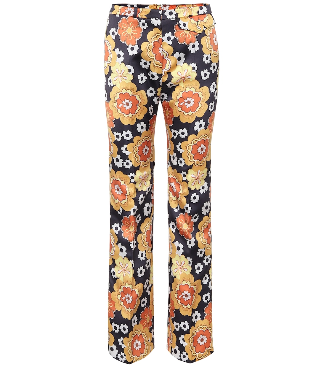 Pantalon droit imprimé en satin | Rabanne