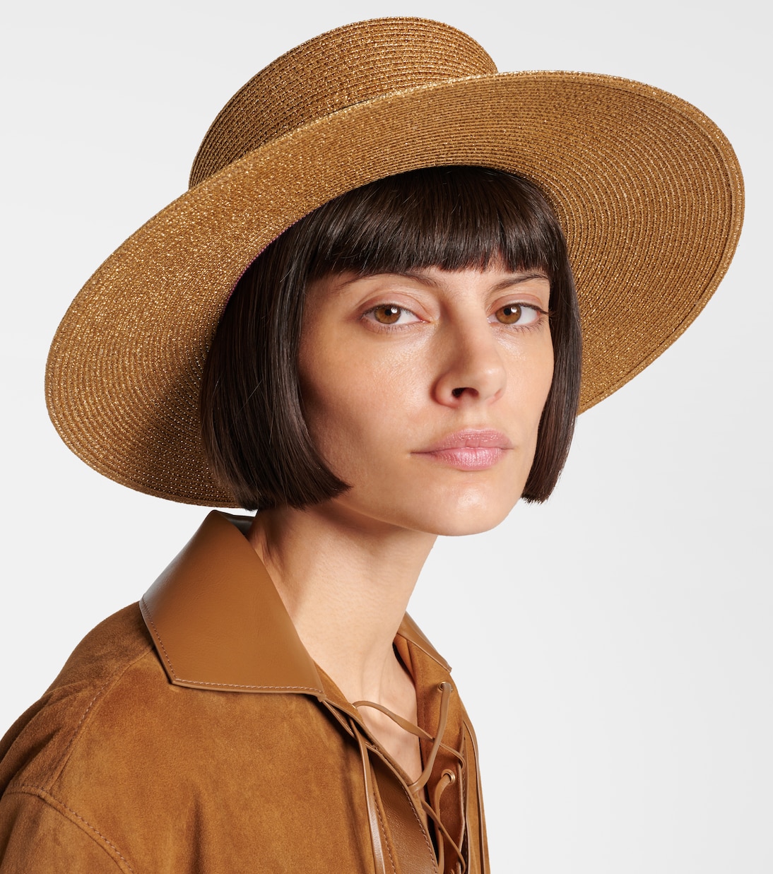 Embellished lamé straw hat | Gucci