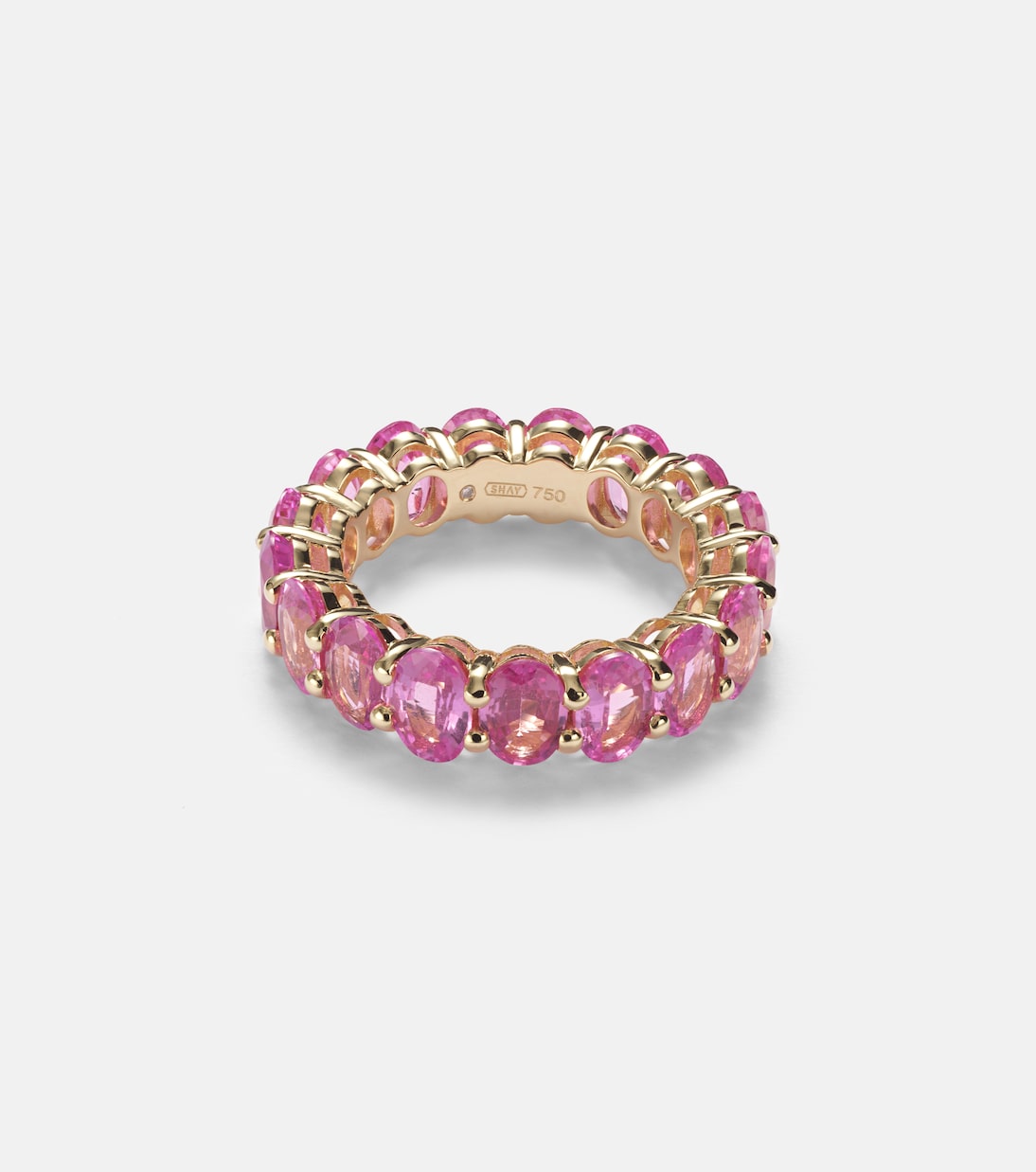 Anello eternità in oro 18kt con zaffiri, gioiello moderno per giovani